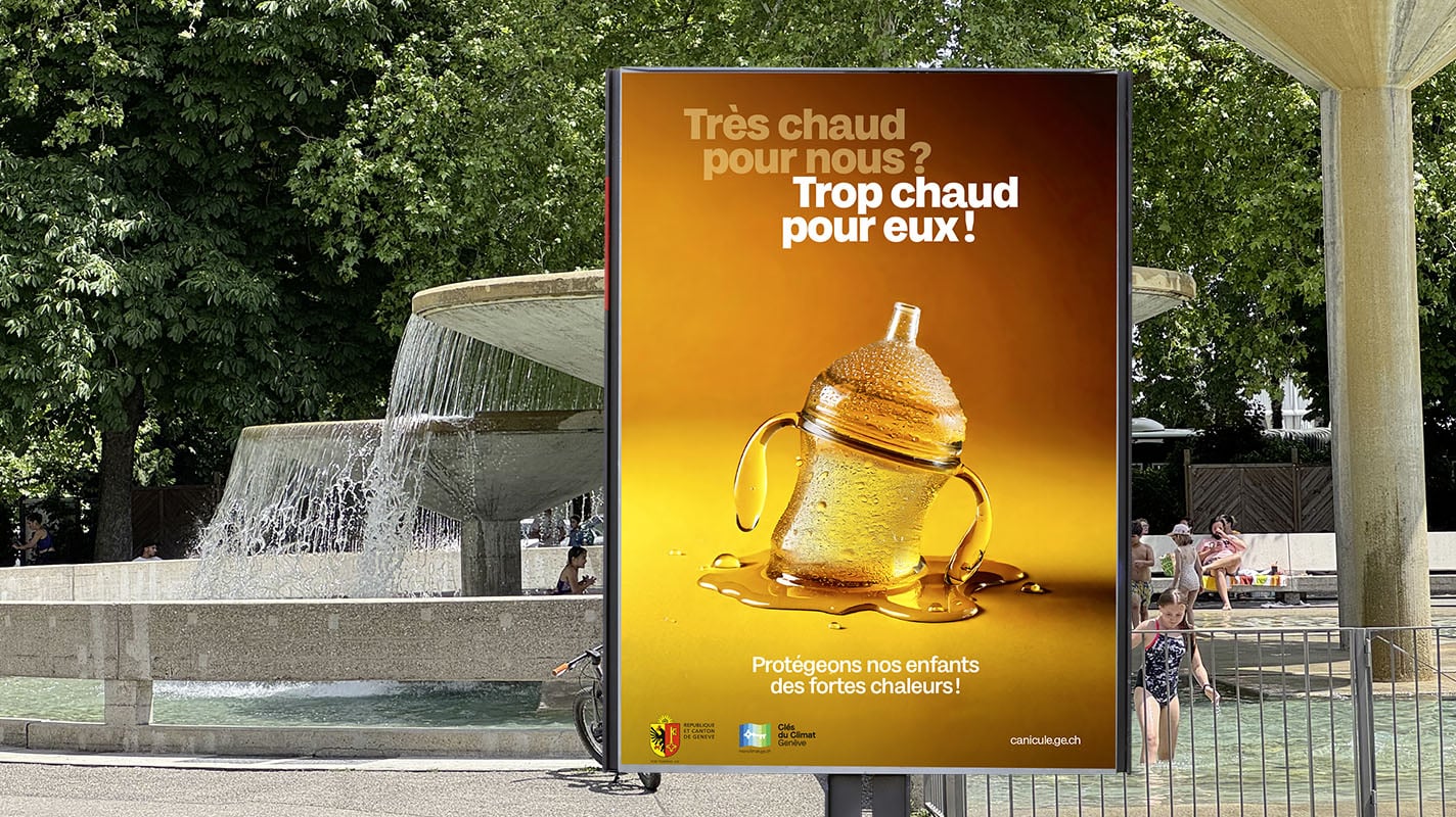 Affiche pour la campagne sur les dangers de la canicule
